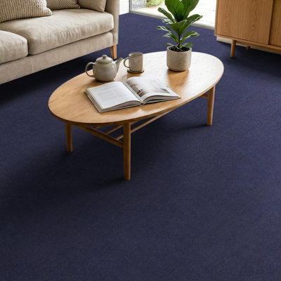 Garden Sanctuary 10Pcs Polyester Fabric Self Adhesive Carpet Tiles Dark Blue 60Cm X 60Cm from B&Q