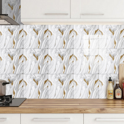 Living And Home 10Pcs Peel And Stick Marble Wall Sticker from B&Q