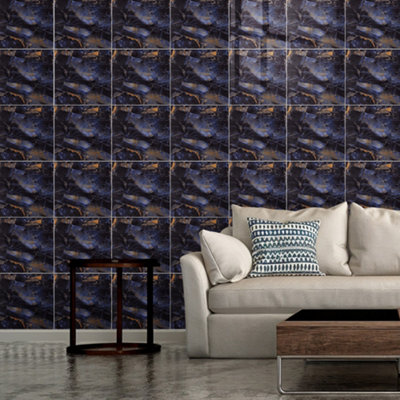 Living And Home 10Pcs Peel And Stick Marble Wall Sticker from B&Q