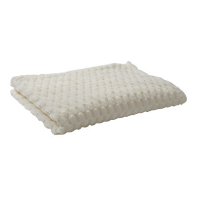 Thehotsale Beige Thick Warm Comfortable Checked Throw Blanket Livingroom Bedroom Pation Garden W X 100Cm D 150Cm B&Q