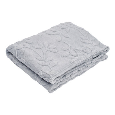 Thehotsale Grey Milk Velvet 3D Leaves Comfortable Soft Warm Plush Fuzzy Throw Blanket Livingroom Bedroom Pation X 180Cm W 200Cm B&Q