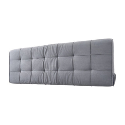 Thehotsale Flannel Supportive Bed Backrest Cushion With Removable Cover Light Grey Sponge Filling 180Cm W X 6Cm D X 60Cm H from B&Q