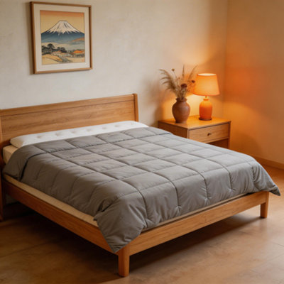 Living And Home King Down Alternative Quilted Duvet Insert With Corner Tabs Cozy Warm And Soft Grey 230 X 220Cm Without Duvet Cover from B&Q