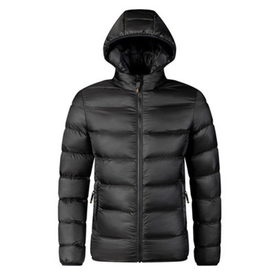 B&Q -  Warm Classic Lightweight Soft Winter Quilted Coat With Detachable Hood And Elastic Cuffs Size Xl
