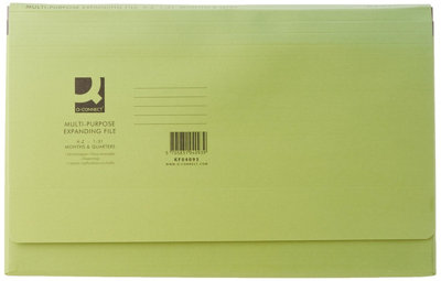 Q-Connect Multipurpose Expanding File Foolscap 16 Pocket Manilla / Green from B&Q