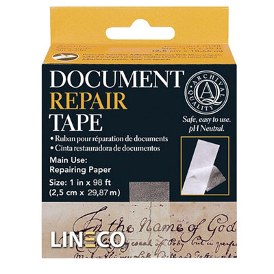 Lineco Transparent Document Repair Tape Self-Adhesive 2.5Cm X 30M from B&Q