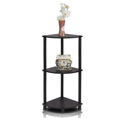 Walplus Furinno Turn-N-Tube 3-Tier Corner Display Rack Multipurpose Shelving UnitEspresso/black from B&Q