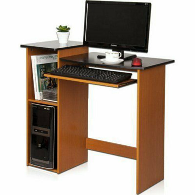 B&Q -  Furinno Econ Multipurpose Computer Writing DeskLight Cherry/black