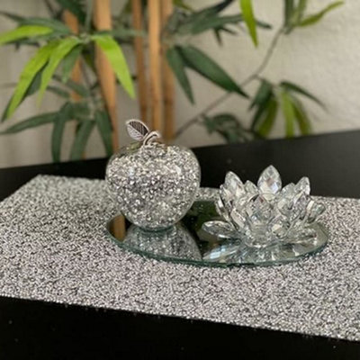 Biznest Sparkly Bling Crushed Diamond Crystal Filled Apple Shape Tealight Candle Holder from B&Q