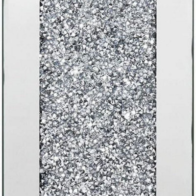 Biznest 35Cm Square Crushed Diamond Vase Sparkle Ornament Bling Gift Crushed Mirrored Rectangular Flower Display Home Décor from B&Q