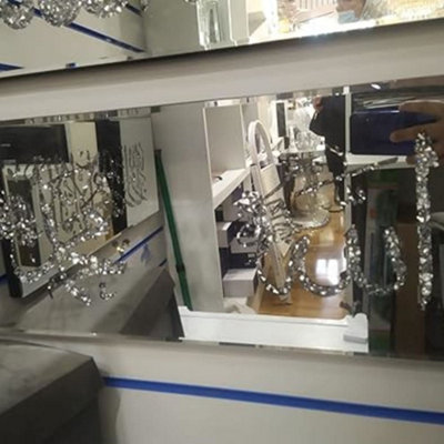 Biznest Mirrored Diamond Crushed Crystal Mirror Diamante Islamic Letter God Muhammad Name Wall Art from B&Q