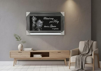 Biznest Lion Family KingQueen And Child Cubs With Crowns Liquid Art Wall 85X45Cm (King There Is A Queen) from B&Q