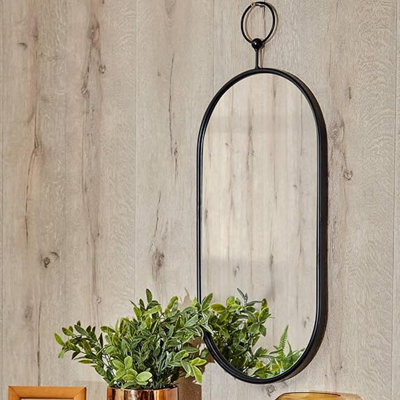 Biznest 25X50Cm Hanging Black Mirror Perfect For HallwaysBedrooms And More. from B&Q