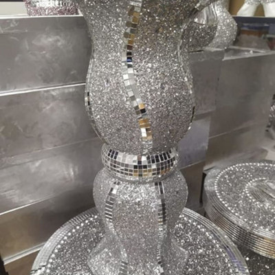 Biznest Glittered Venetian Mirrored Dual Shape Vase from B&Q