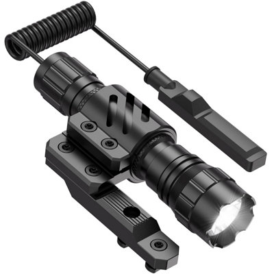Feyachi Fl 14 Led Torches 1200 Lumen Matte Black Tactical Flashlight Torch With Mount And Pressure Switch Included from B&Q
