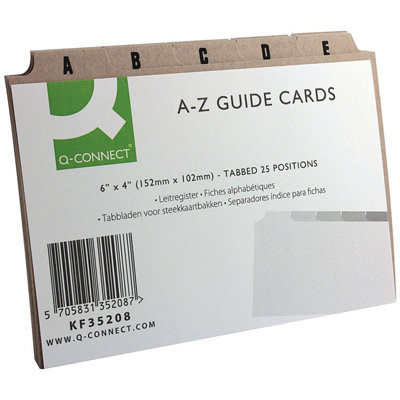 Q-Connect Guide Card 152X102mm A-Z Buff (25 Pack) from B&Q