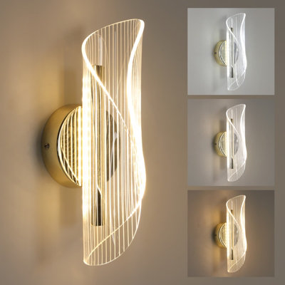 B&Q Goeco Led Wall S Indoor, 16W, 3000K To 6500K, Acrylic Light/Gold