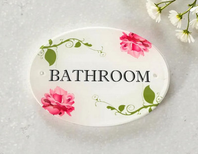 Shabby Chic Bathroom Acrylic Door Sign from B&Q