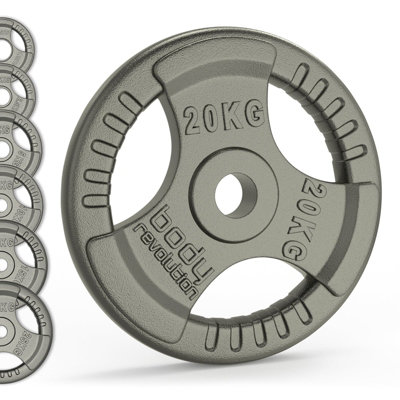 B&Q -  Olympic Tri Grip Cast Iron Weight Plates2 X 1.25 Kg