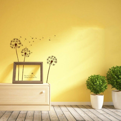 Walplus Wall Sticker Decal Wall Art Brown Dandelion Decal Decoration Diy Living Stickers Stock Clearance from B&Q