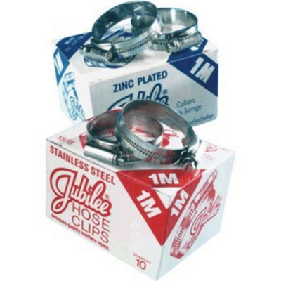 5 X Genuine Jubilee Worm Drive Hose Clamps Size: (2X) 45-60mm from B&Q