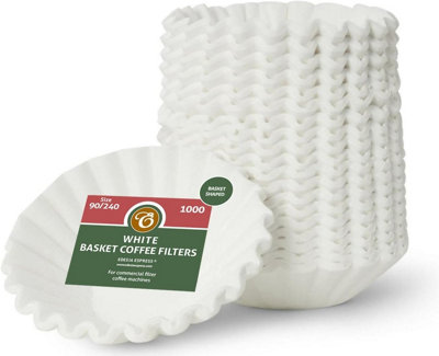 Edesia Espress 3 Pint Commercial Coffee Filter PapersPack Of 1000240mm X 90mm Fluted Basket Filters from B&Q