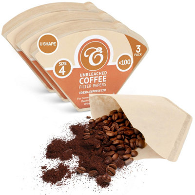 Edesia Espress 300 Size 4 Brown Unbleached Coffee Filter Paper Cones from B&Q