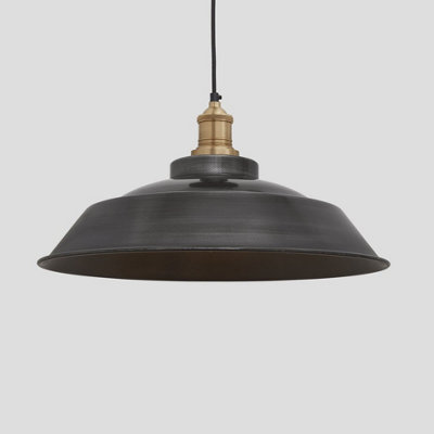 Industville Brooklyn Step Pendant16 InchPewterBrass Holder from B&Q