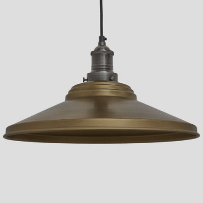 Industville Brooklyn Giant Step Pendant18 InchBrassPewter Holder from B&Q