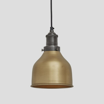 Industville Brooklyn Cone Pendant7 InchBrassPewter Holder from B&Q