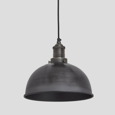 Industville Brooklyn Dome Pendant8 InchPewterPewter Holder from B&Q