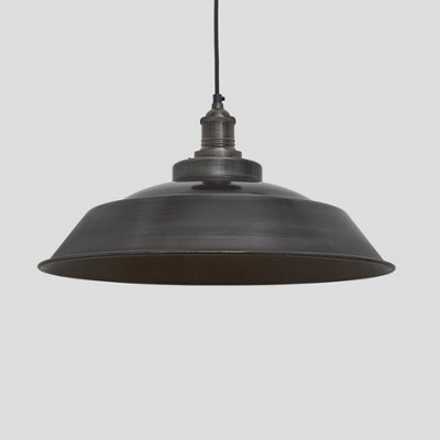 Industville Brooklyn Step Pendant16 InchPewterPewter Holder from B&Q