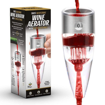 Bar Amigos Twist Aerator Red Or White Wine Aeration Pourer Oxygenator Taste Enhancer Dispenser from B&Q
