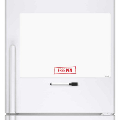 CKB LTD A3 Blank Dry Wipe Magnetic Whiteboard Fridge Board Magnet Signage Sheet With Marker Pen from B&Q