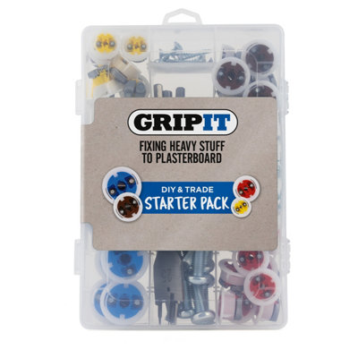 Charles Bentley Gripit Assorted Plasterboard Fixing Starter KitPack Of 40