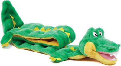 Outward Hound Dog Plush Toy Squeaky Chew Soft Play Fun Matz Gator Extra LargeGreen from B&Q