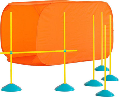  - Indoor Dog Pet Agility Training Equipment Backyard Starter Course Set