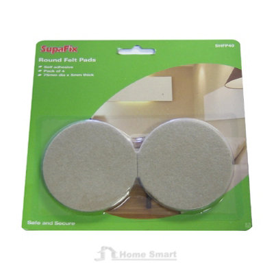 4 X Self Adhesive Felt Pads Guards / Furniture Floor Protection Chairs Laminate from B&Q