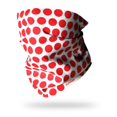 Ruffnek Red Polkadot Cycle Snood Multifunctional Neck GaiterUnder Helmet Liner For CyclingHiking from B&Q