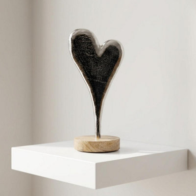 Garden Greatness Heart On Wooden Base Ornament Modern from B&Q