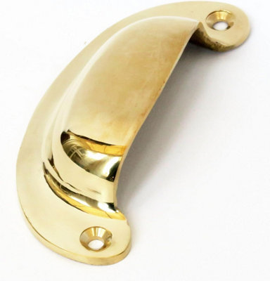 Castelion Large Slim Brass Drawer Pull from B&Q
