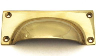 Castelion Brass Rectangular Drawer Pull from B&Q