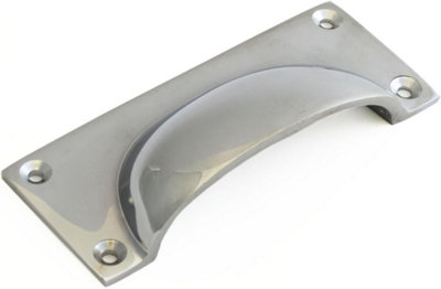 Castelion Chrome Rectangular Drawer Pull from B&Q