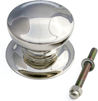 Castelion Nickel Victorian Bun Centre Door Knob from B&Q