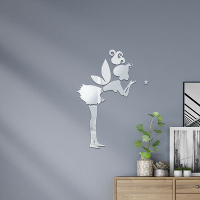 Walplus Tinker Bell Girl Mirror Sticker from B&Q
