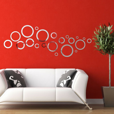 Walplus Round Pattern Mirror Stickers Nursery Home Decoration Gift Ideas 21 Pieces from B&Q