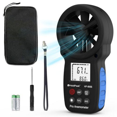  - Holdpeak Anemometer HandheldDigital Wind Speed Meter With BacklightAir Flow Velocity Temperature Cfm Measuring Device For