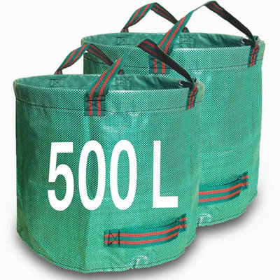 Singwow Garden Waste Bags 500 L X 2 Heavy Duty Bin Reusable Sacks With HandlesIdeal For Collecting Yard Plant Grass And Leaves from B&Q