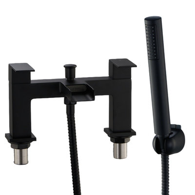  - Bath Shower Mixer Tap Faucet With Shower Kit Handheld Shower Head Bathtub Bathroom Filler Sink Black
