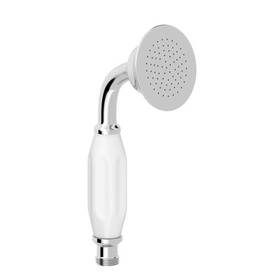 Bathwest Large Traditional Victorian Shower Head Handset Bath Mixer Ceramic Handle Chrome from B&Q